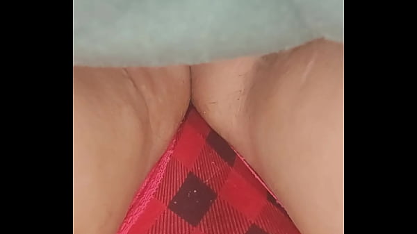 Red Panties and Pink Hairy Pussy