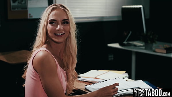 Tiny blonde teen student let janitor rail her hairy cunt in class